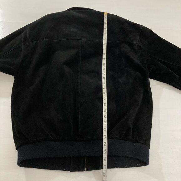 Vintage Pelle Suede Jacket Women's Medium Black Genuine Leather 90s Y2K - Picture 10 of 10